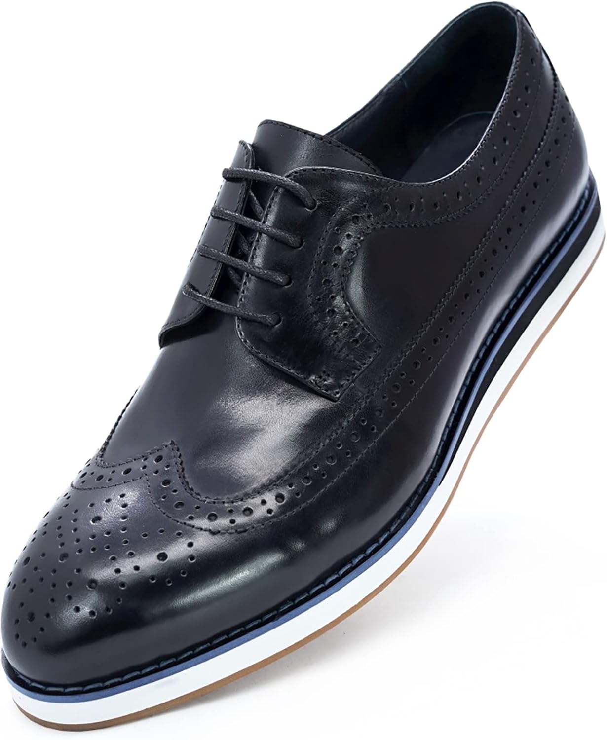 

Мужские повседневные деловые броги с перфорацией Вингтип, формальные оксфорды из натуральной кожи на шнуровке, свадебные и вечерние дерби, коричневые-40 Generic