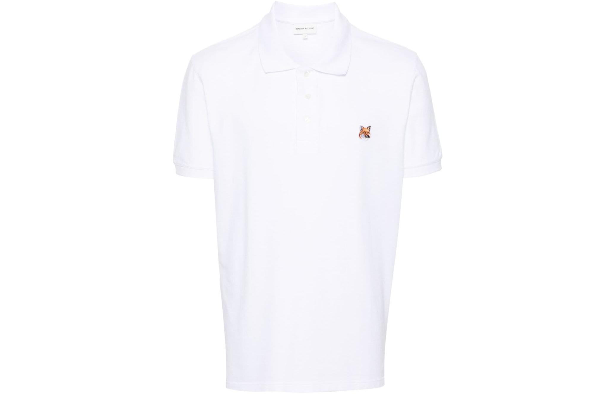 

Футболка-поло с коротким рукавом и нашивкой Fox Head от Maison Kitsuné Maison Kitsune, белый
