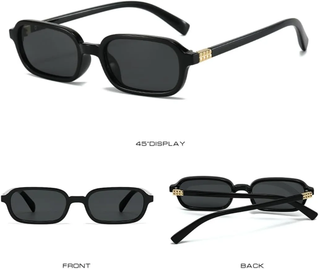 

Солнцезащитные очки прямоугольной формы для женщин, винтажные очки с защитой от УФ-излучения для мужчин, модные панк-солнцезащитные очки UUPTTPL, Black Tea