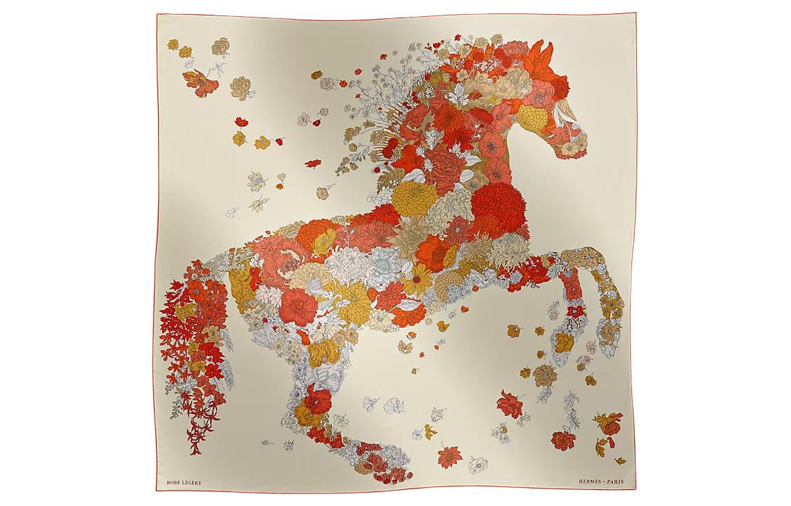

HERMES Шёлковый шарф женский белый, White