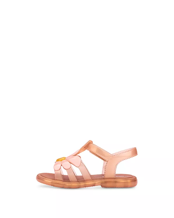 Детские сандалии с цветочным принтом для девочек. Mini Melissa, коричневый — фото 2
