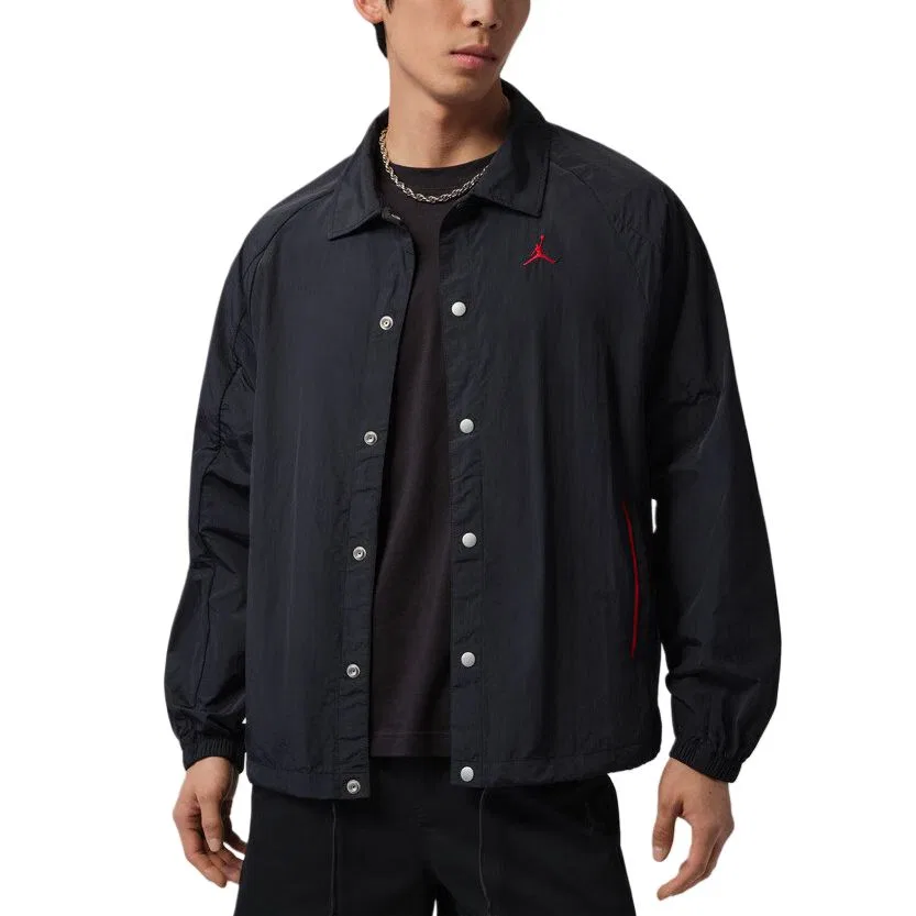 Куртка BRAND мужская, черная, с лацканами, умеренная Jordan, Black