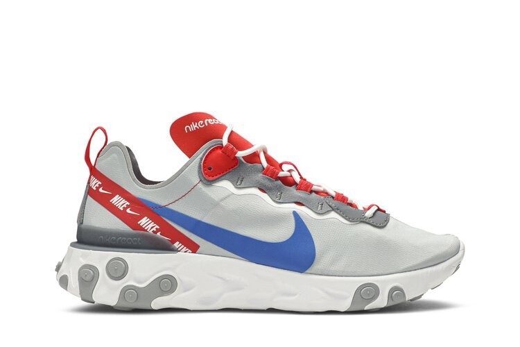

Кроссовки Nike React Element 55 'Grey Royal Red', серый