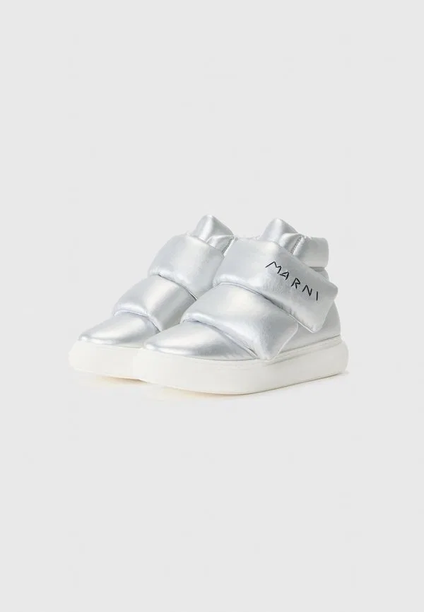 Высокие кроссовки серебристо-черного цвета Marni, Silver-Coloured/Black — фото 2