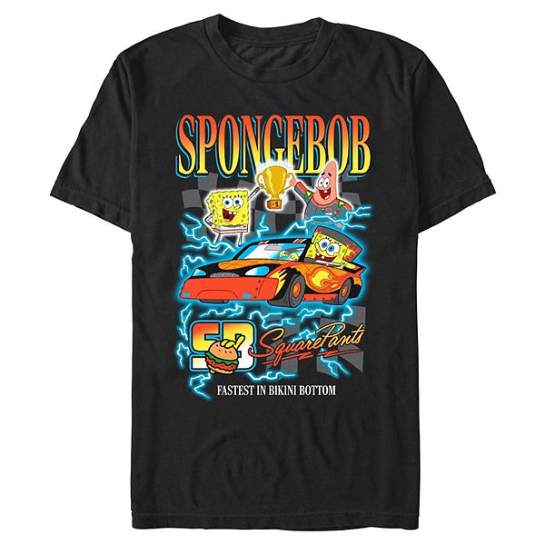 

Мужская футболка с принтом Spongebob fastest in bikini bottom Nickelodeon