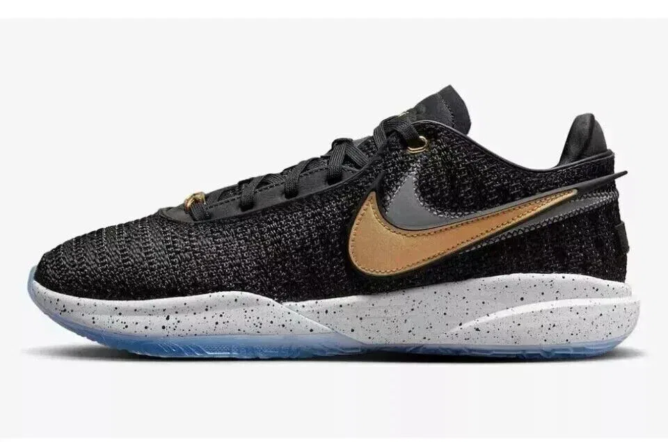 Мужские кроссовки Nike LeBron XX DJ5423-003, размер US 8.5, черные с золотистым покрытием, модель RHS2512 — фото 2