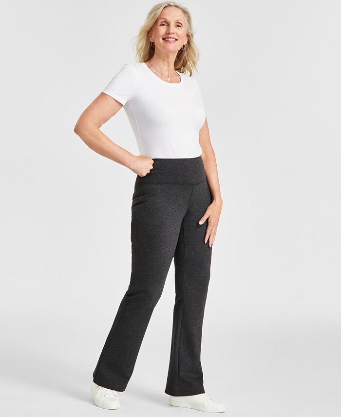 

Миниатюрные брюки Bootcut Ponte с высокой посадкой Style & Co, серый