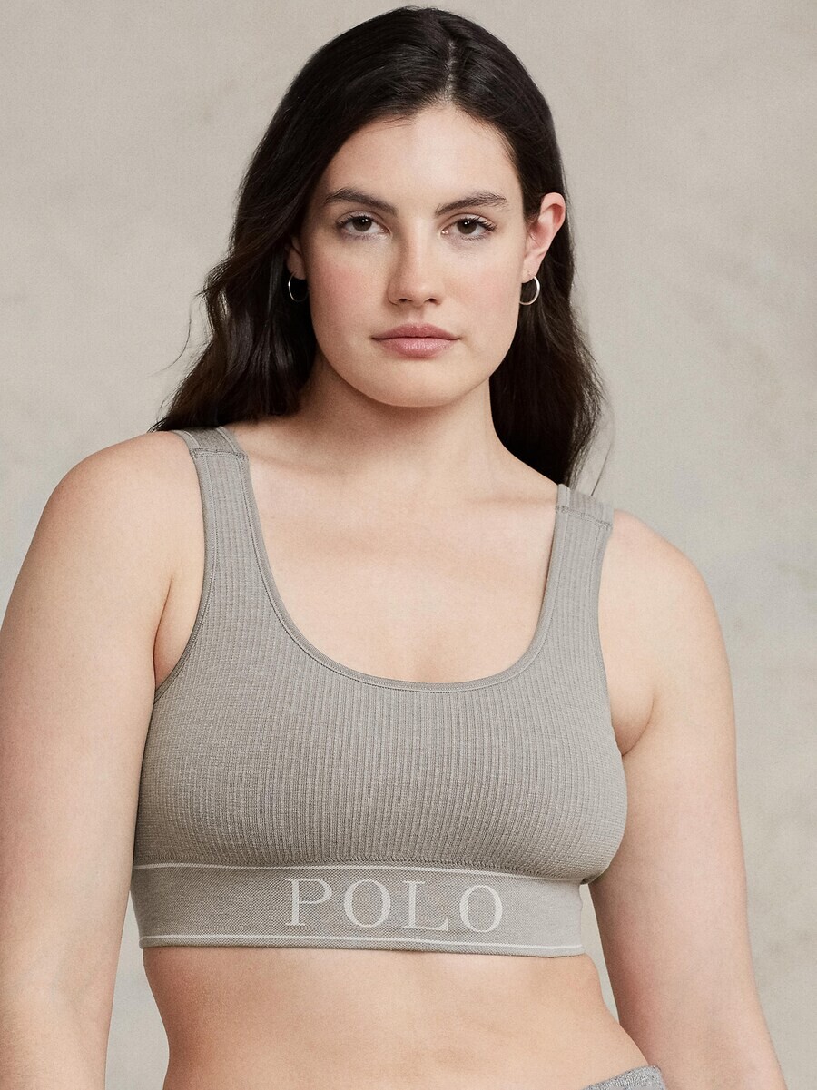 Бюстгальтер Polo Ralph Lauren Bralette Bra Scoop Neck Top, серый — фото 2