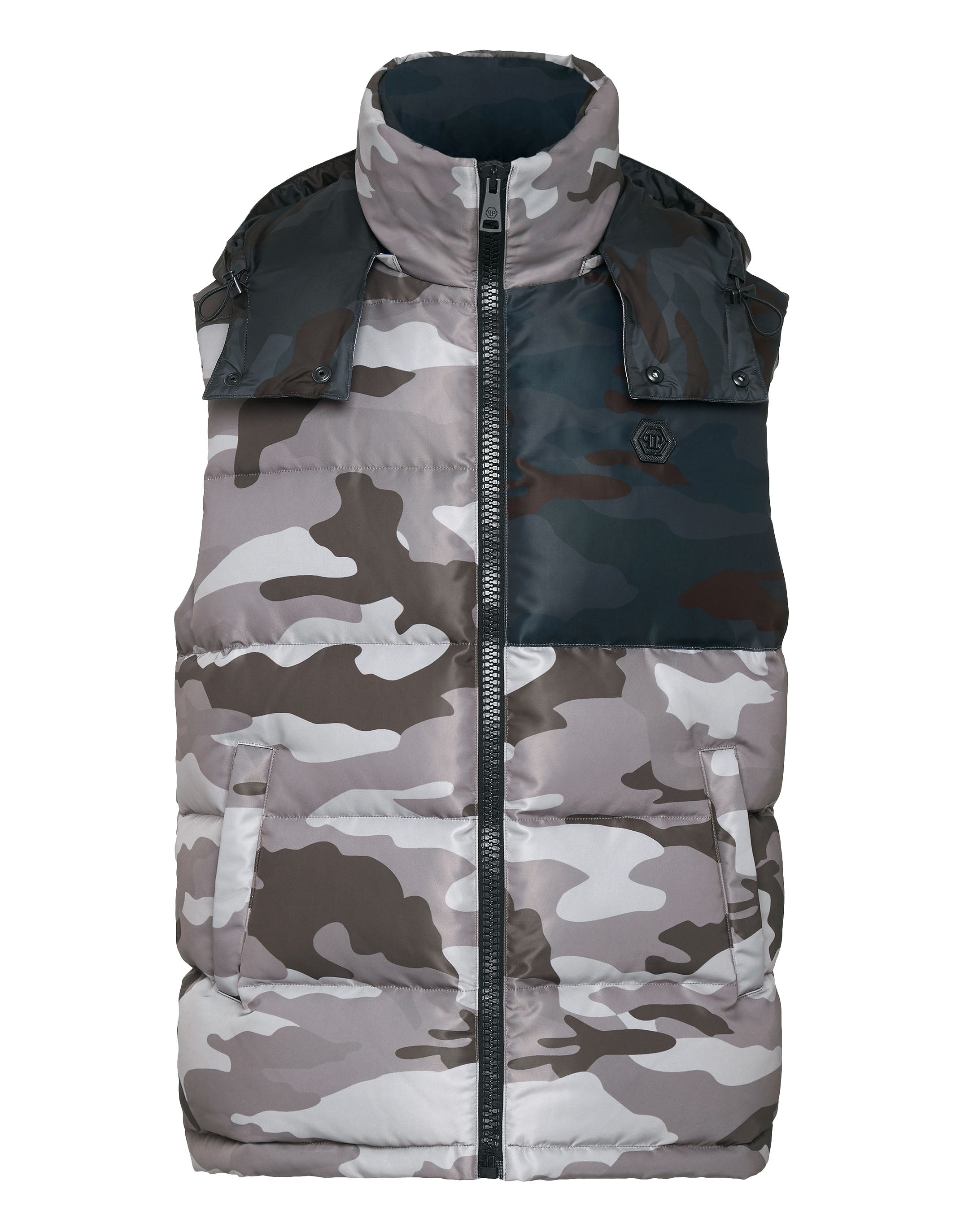 

Короткий жилет камуфляж PHILIPP PLEIN, цвет camou/grey