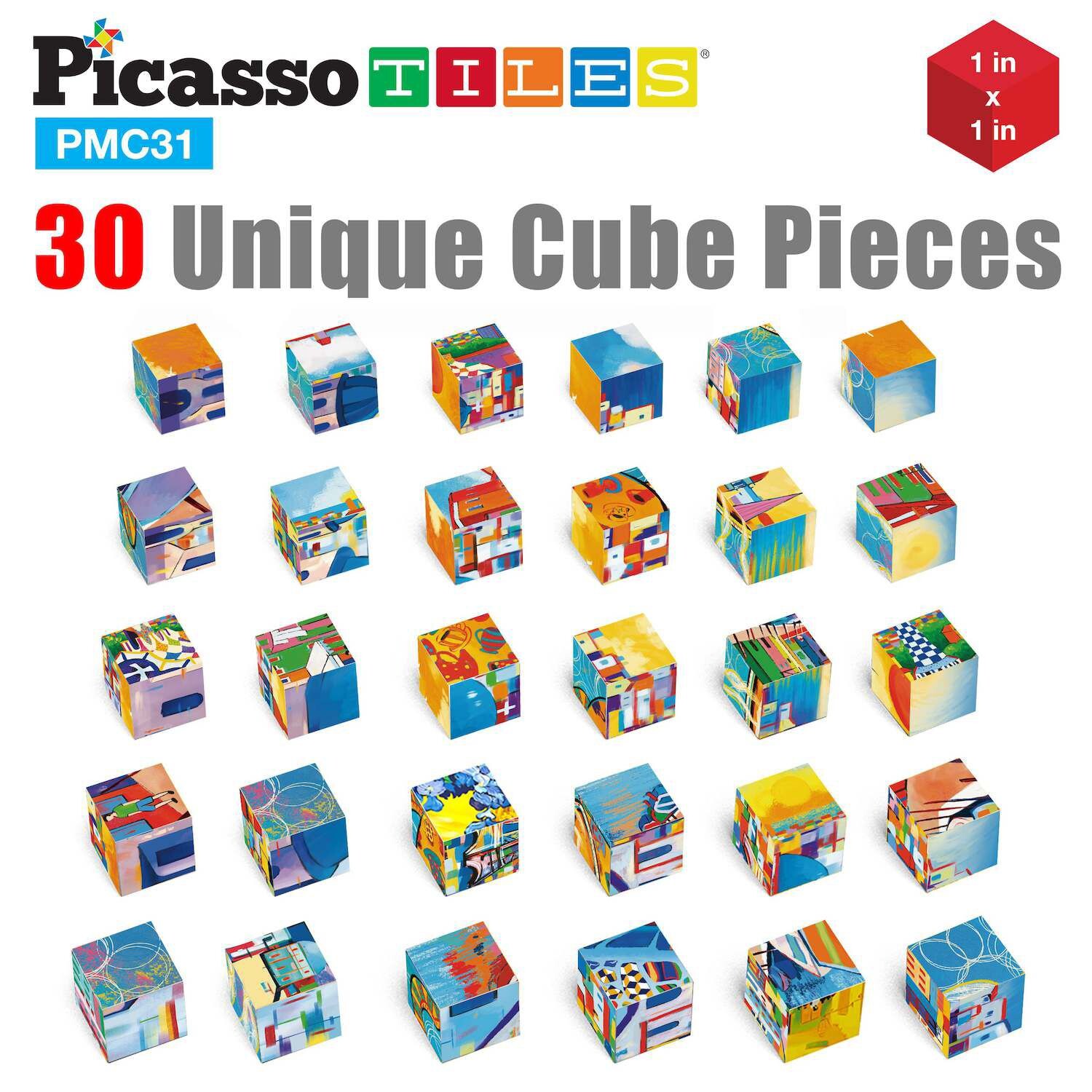 30 частей 6-в-1 всемирно известных пазлов-пазлов с магнитными кубиками Picassotiles — фото 2