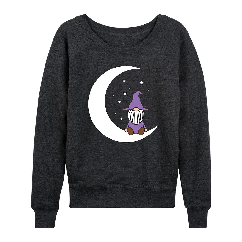 

Женский легкий свитшот из френч терри Witch Gnome On Moon Licensed Character, цвет Heather Charcoal