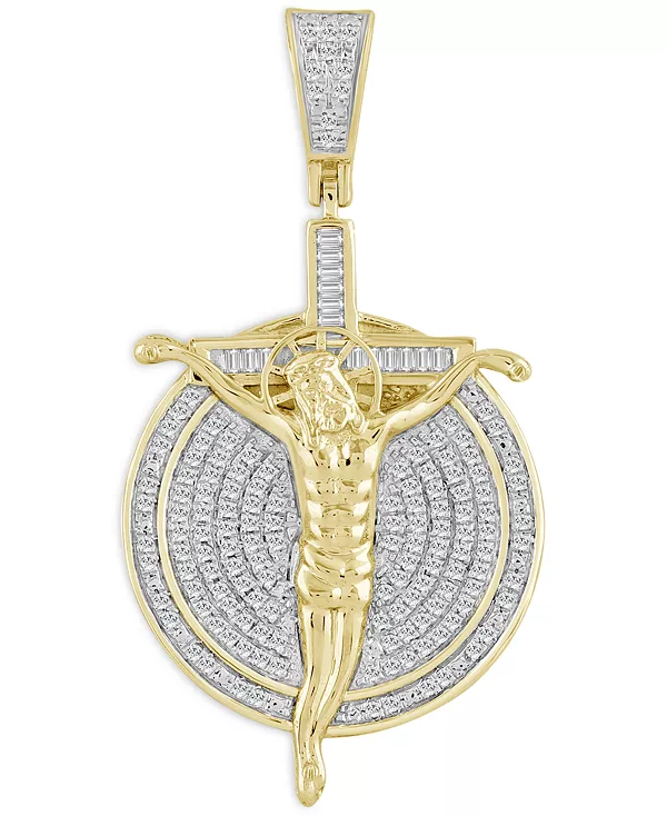 

Мужской кулон в виде распятия с бриллиантами (1/2 карата) из 10-каратного желтого золота Macy'S, gold