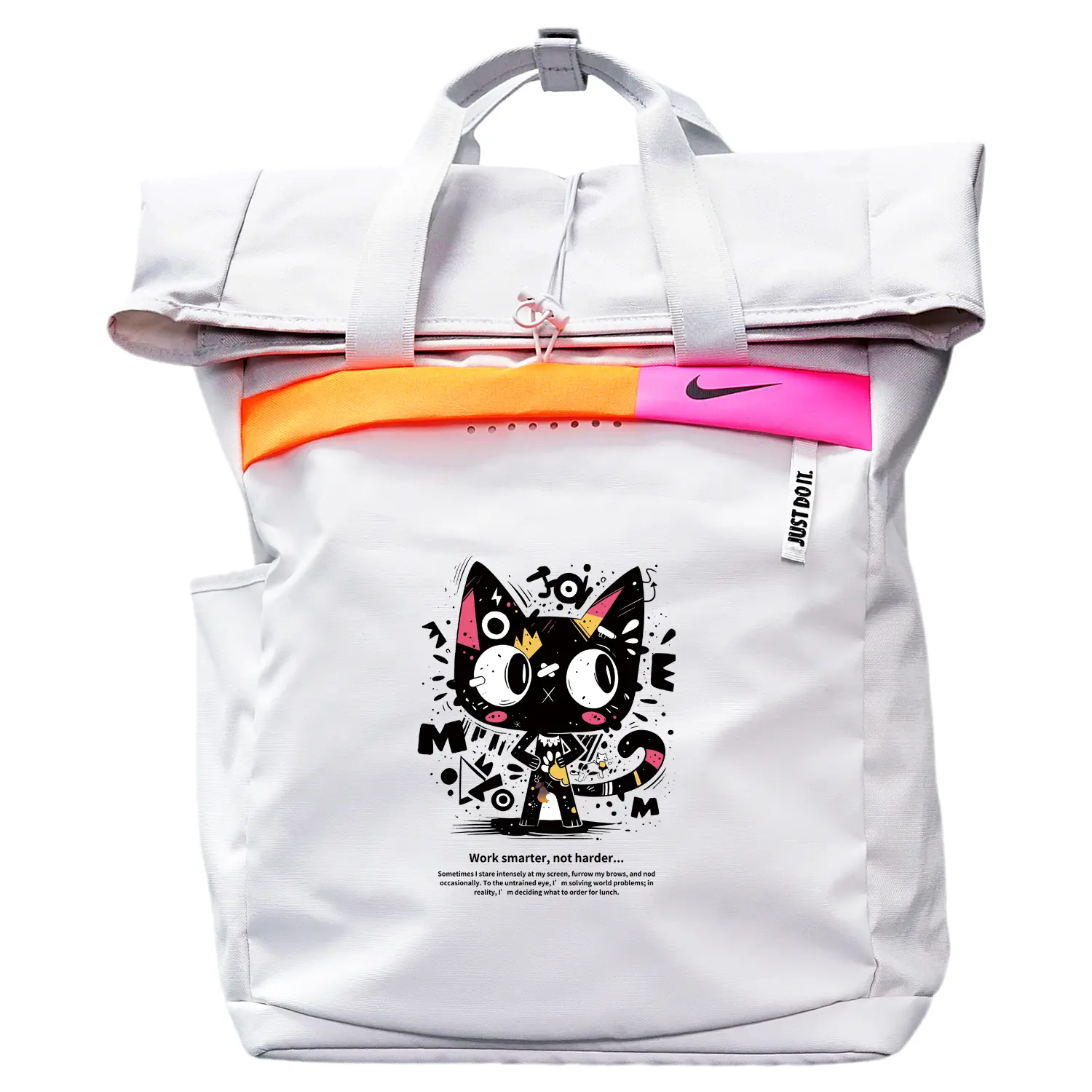 

Nike Тканевый рюкзак унисекс светло-серебристый серый, Badge Graffiti Cat