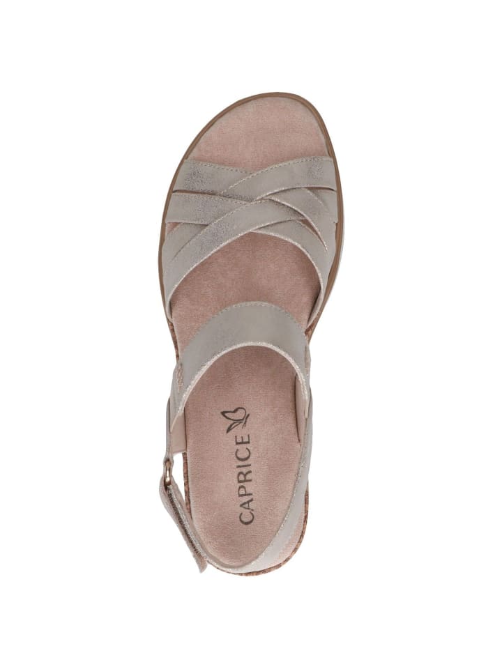 Сандалии на плоской подошве Caprice, цвет taupe metallic — фото 2