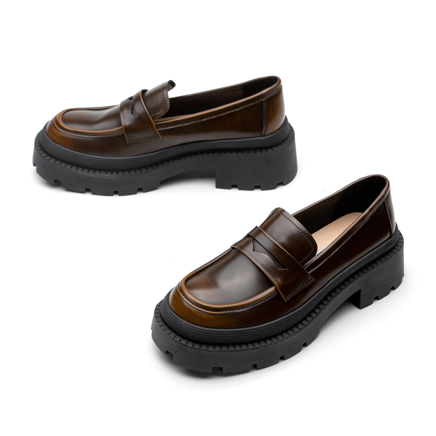 Лоферы женские с низким верхом Toomanyshoes, коричневый — фото 4