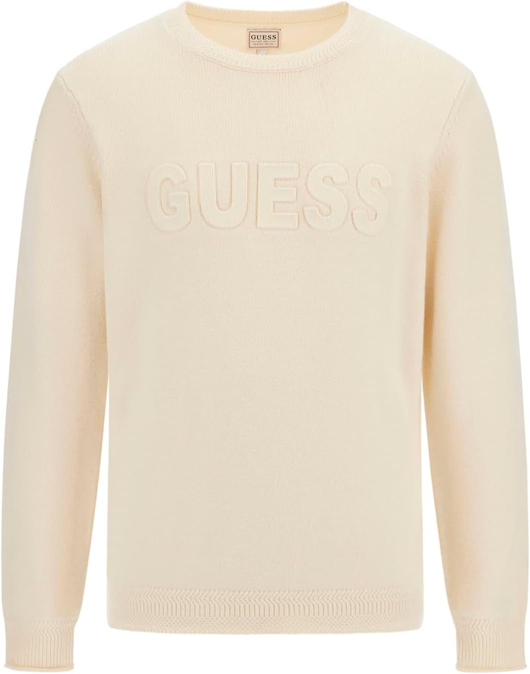 

Мужской свитер GUESS Eco с длинным рукавом и 3D логотипом, Quicksand