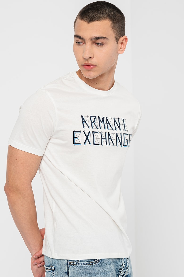 

Хлопковая футболка с логотипом Armani Exchange, белый