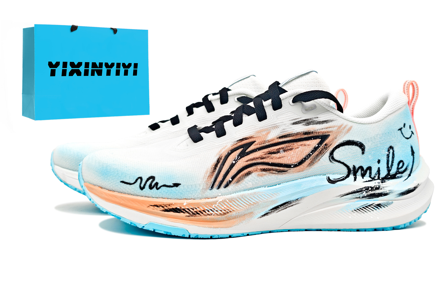 

LINING Кроссовки Red Hare 8 Slip Resistant, Breathable, Lightweight Low top мужские белый оранжевый синий