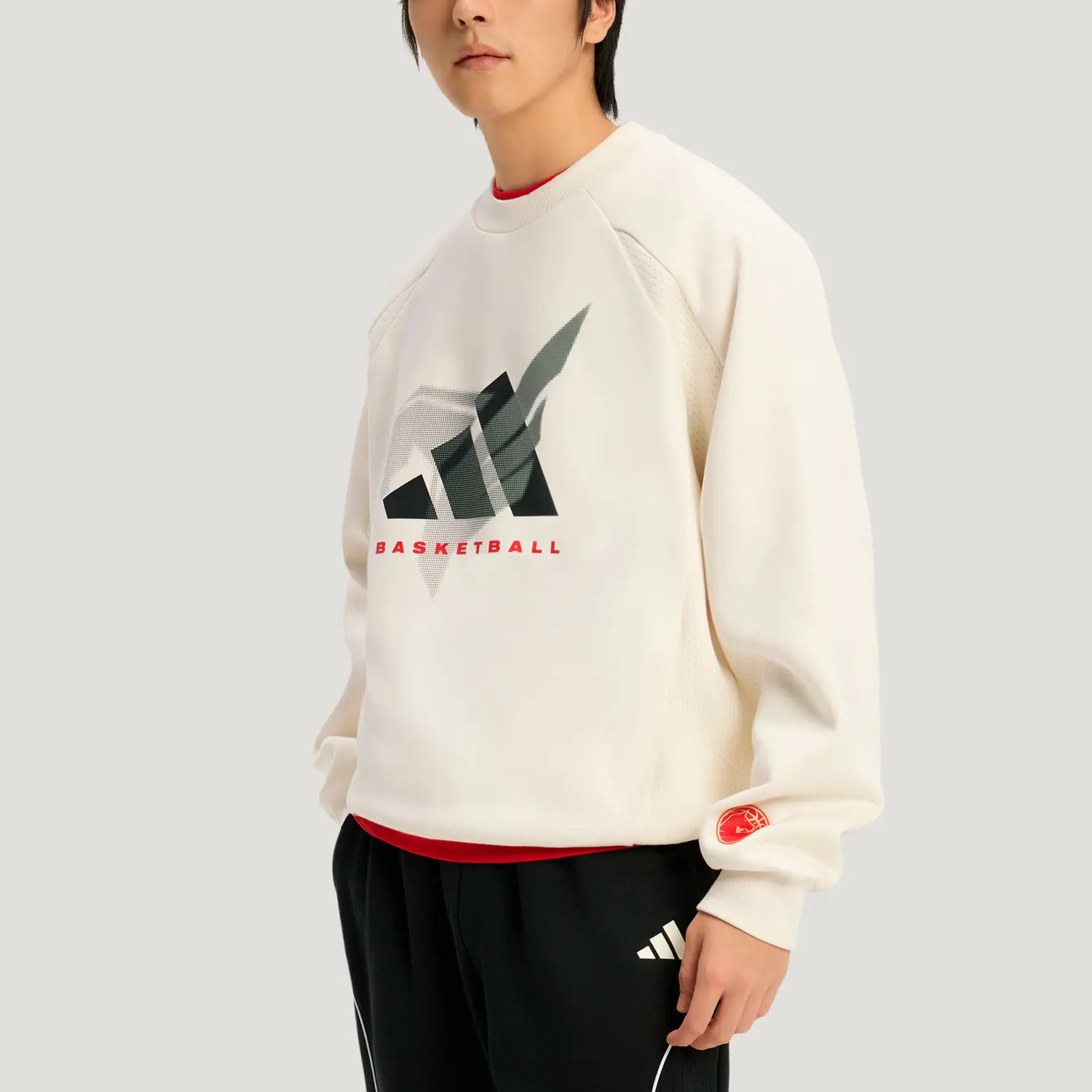 BASKETBALL FW25 КРУГОВОЙ СВИТШОТ Мужской Adidas, белый — фото 4