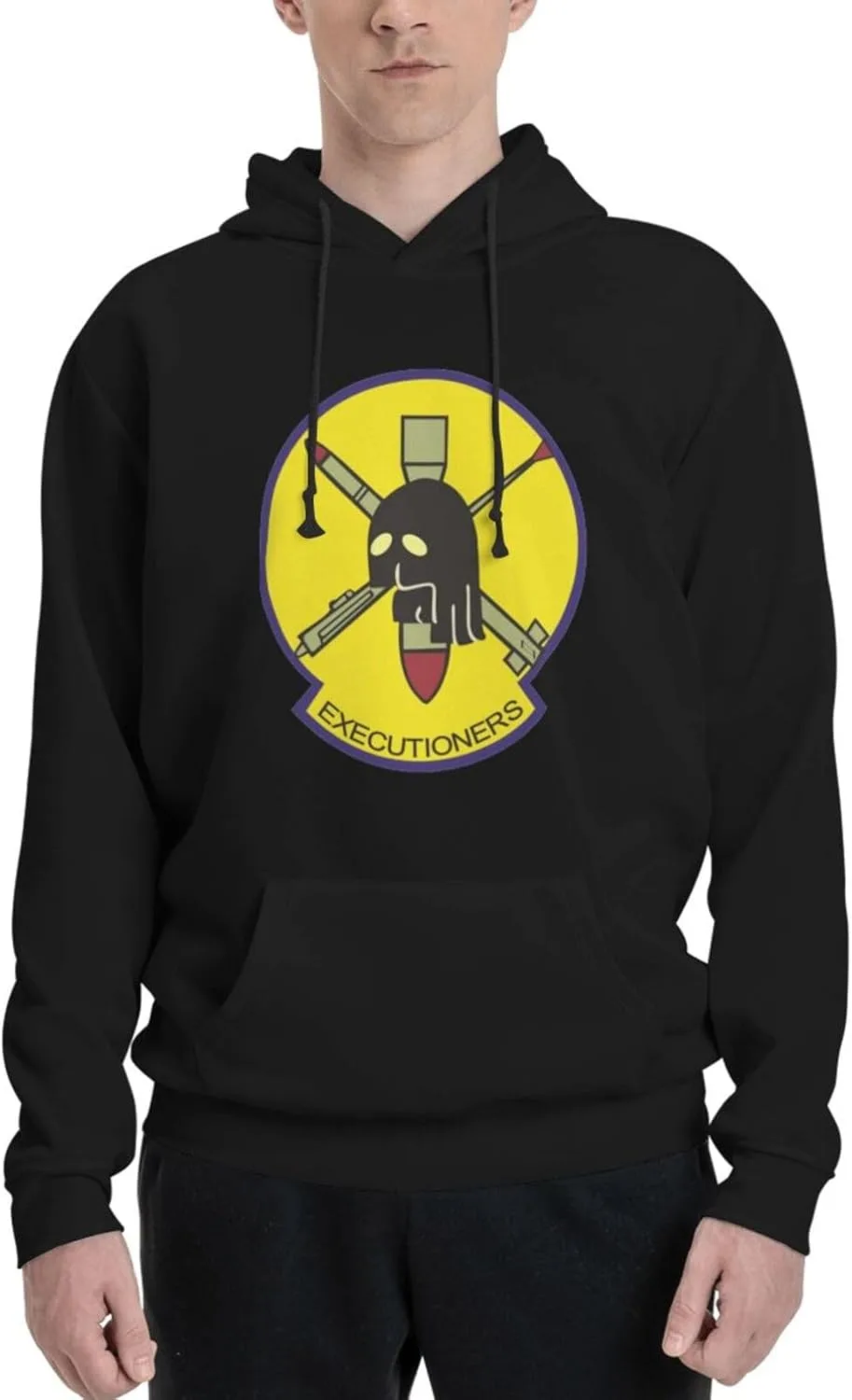 Generic Толстовка VF-114-Executioners мужская, черная, с капюшоном и карманом