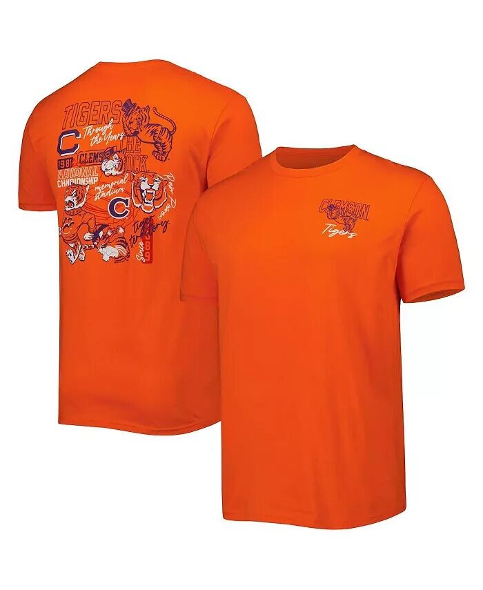 

Мужская оранжевая футболка Clemson Tigers Vintage-like Through the Years Two-Hit Image One, оранжевый