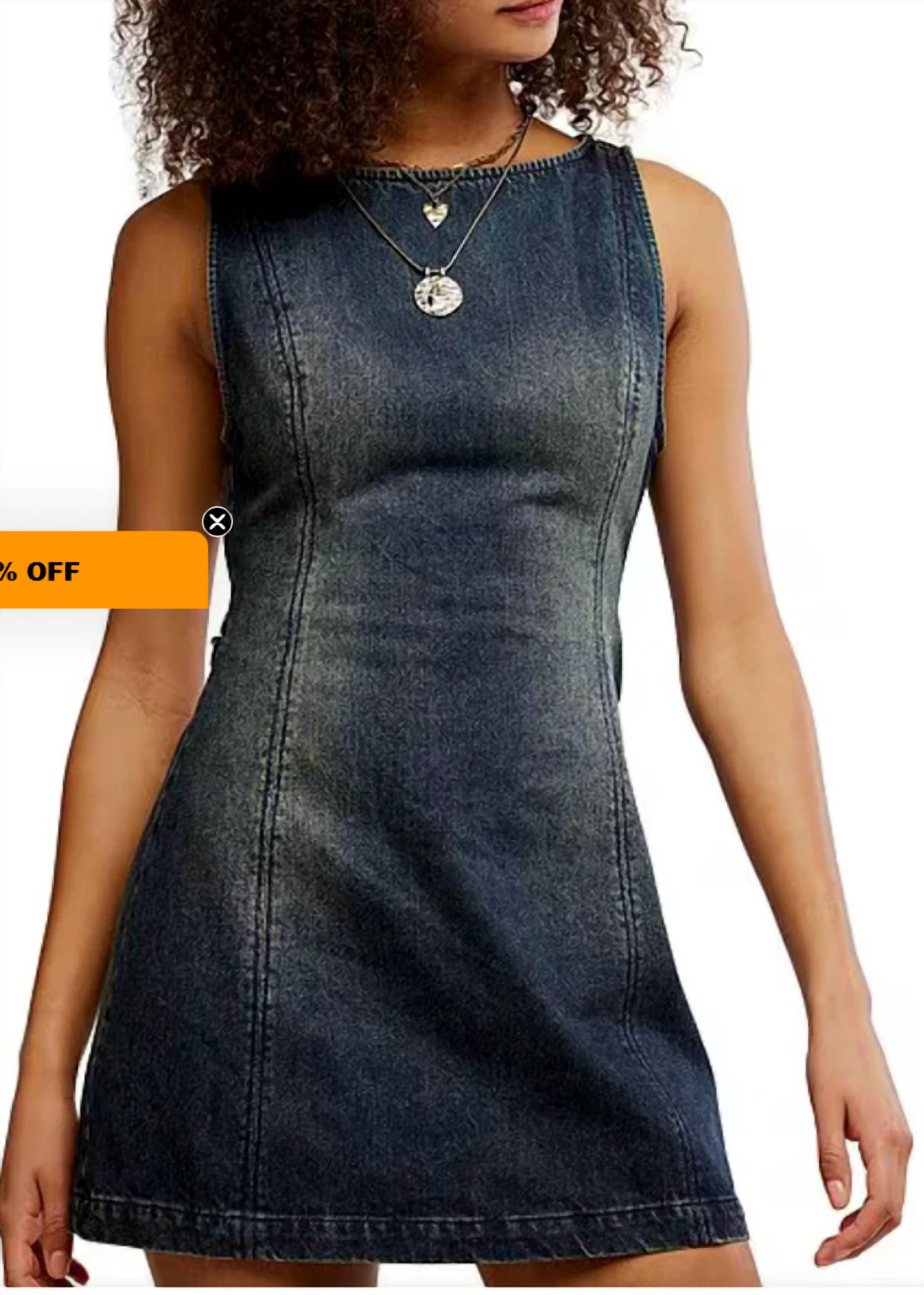 

Мини-платье Atlas цвета винтажного индиго Free People, Vintage Indigo