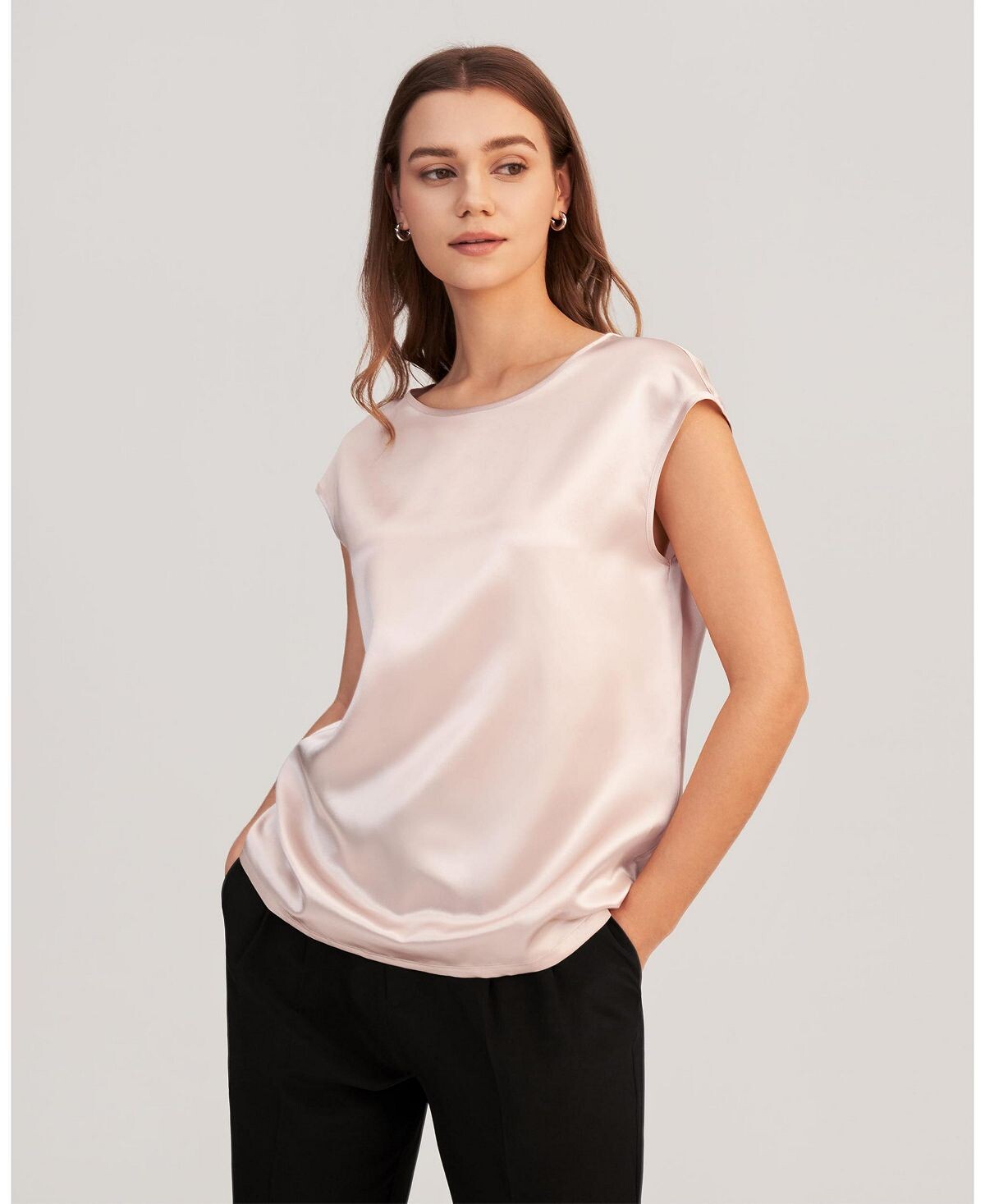 

Базовая женская шелковая футболка с короткими рукавами LILYSILK