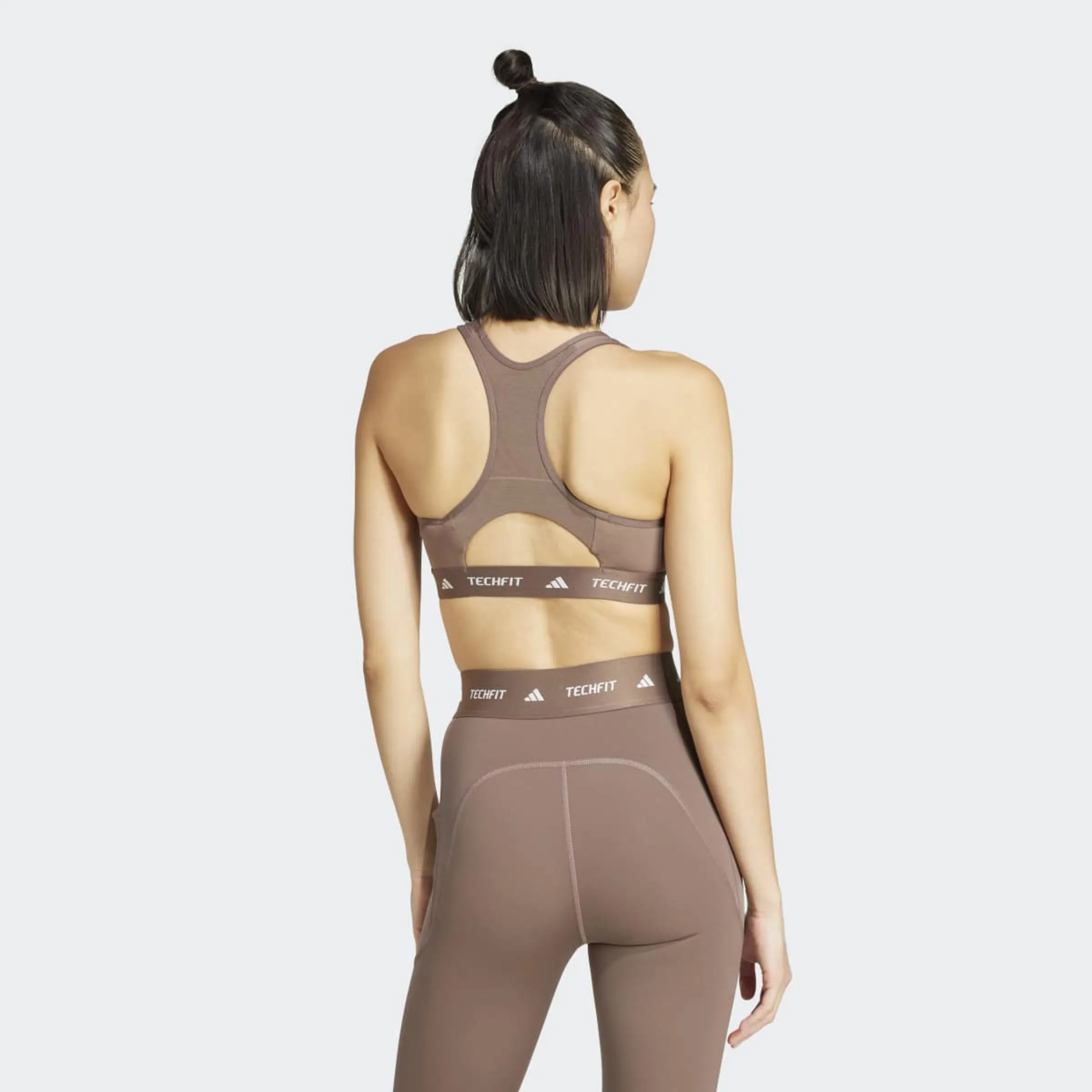 Женский топ Techfit Adidas, коричневый — фото 2