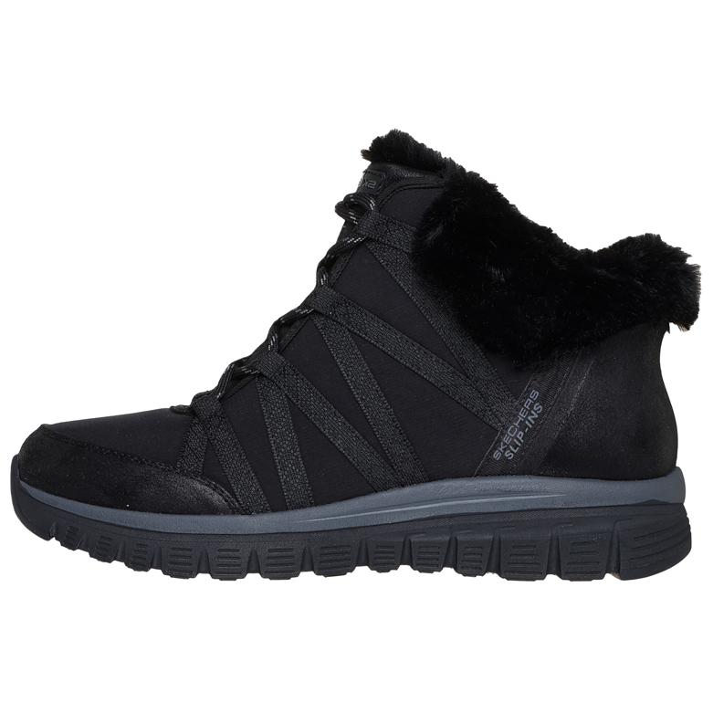 Слипоны Ботильоны Женские Черные Skechers