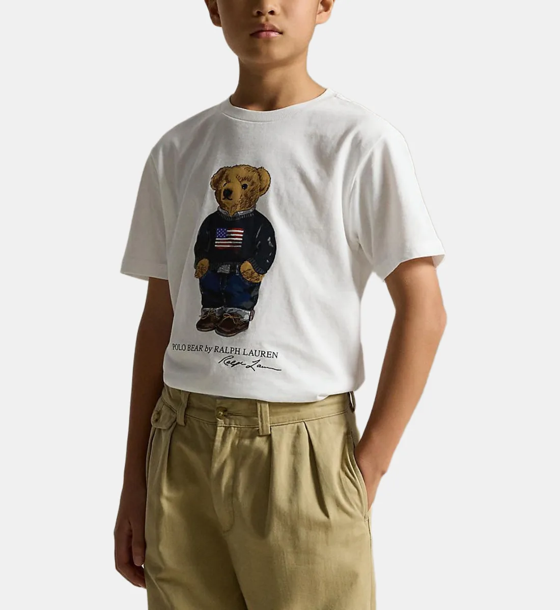Прямой футболка с фирменным принтом POLO RALPH LAUREN, белый — фото 4