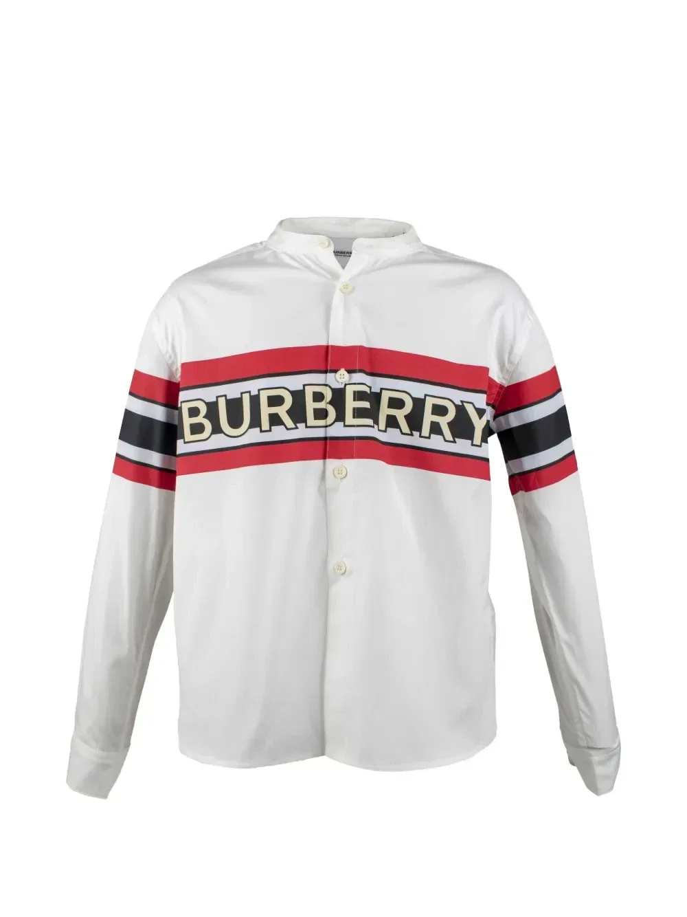 Полосатая рубашка с логотипом Burberry Kids, белый