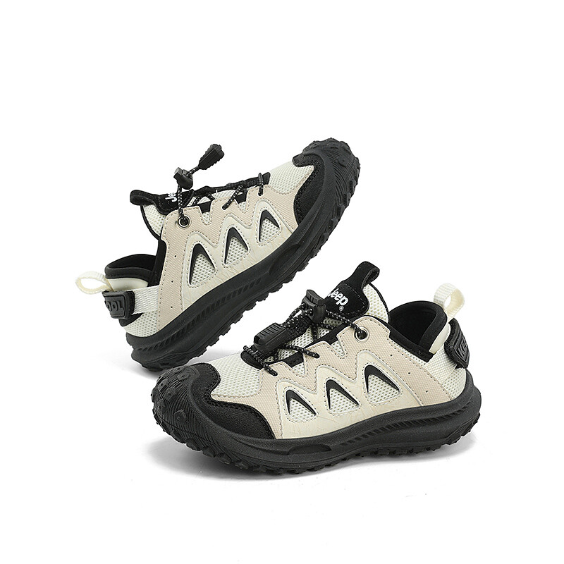 Детские кроссовки Kids Low-top Black Jeep, слоновая кость/черный — фото 4