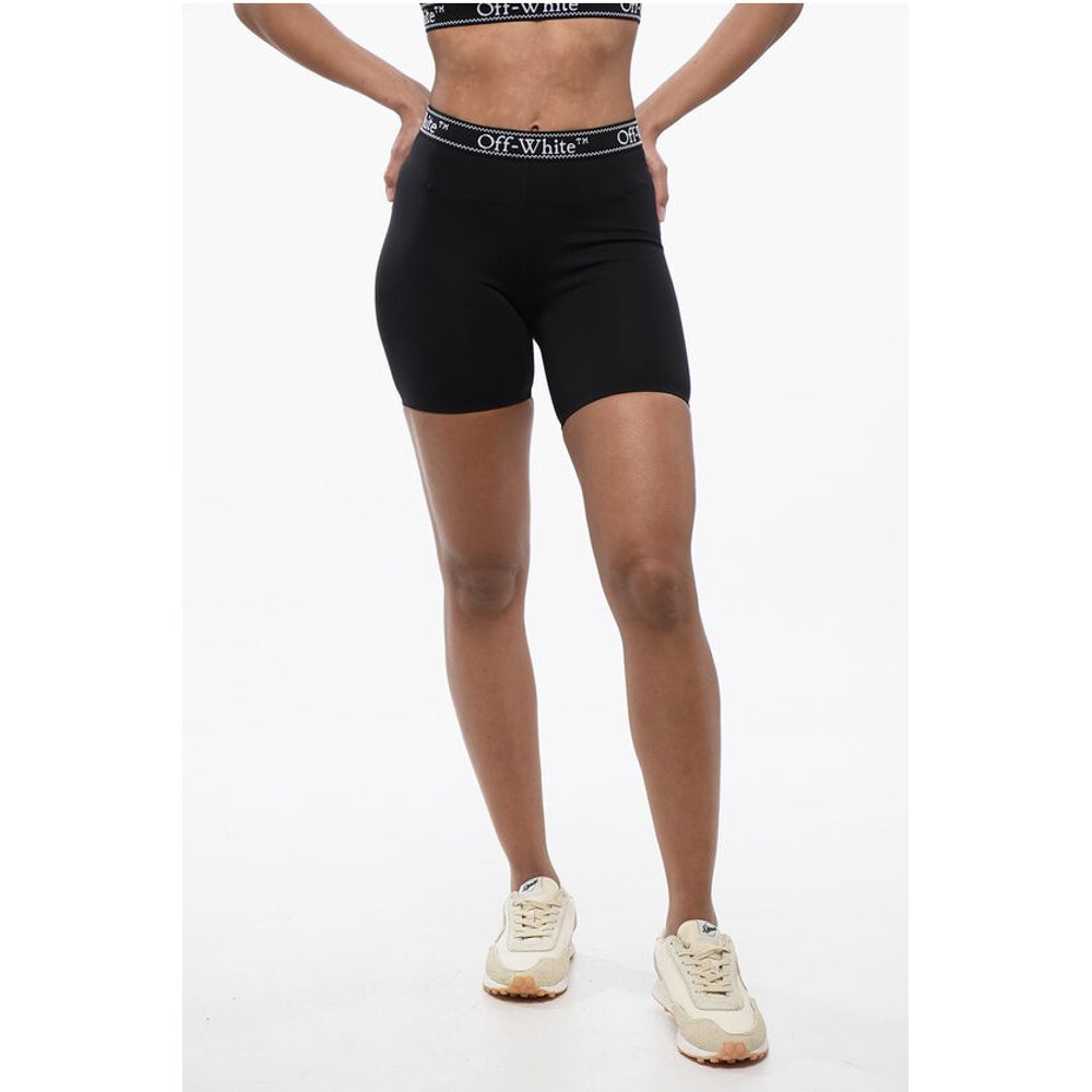 

Байкерские шорты с резинкой с логотипом Off-White, Black