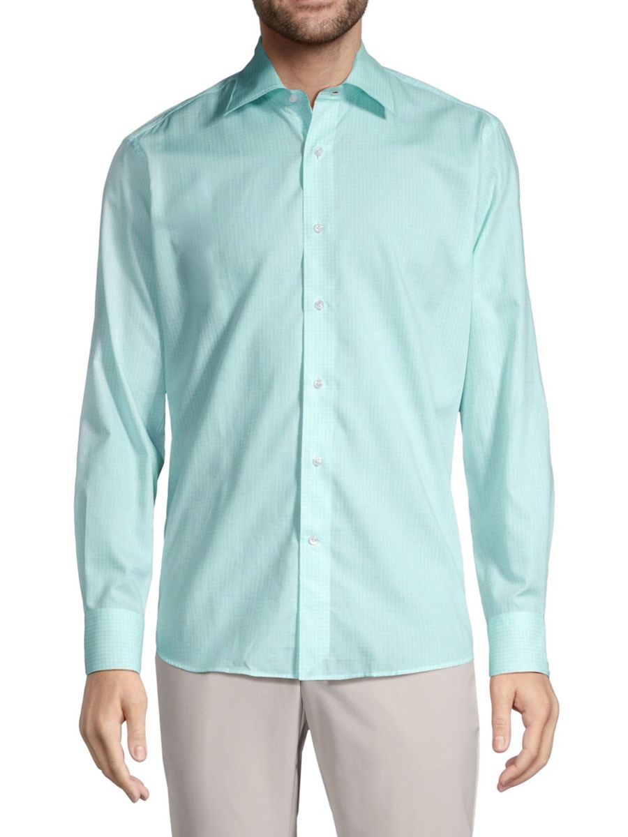 

Спортивная рубашка Renato из хлопка, изготовленная Crown Craft Peter Millar, цвет Iced Aqua
