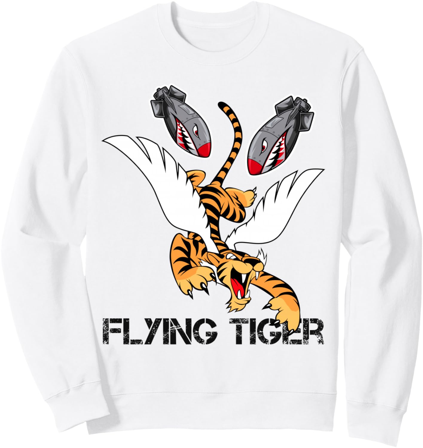 

Забавная крутая толстовка и толстовка с оригинальным рисунком летающего тигра Bahaa'S Tee, белый