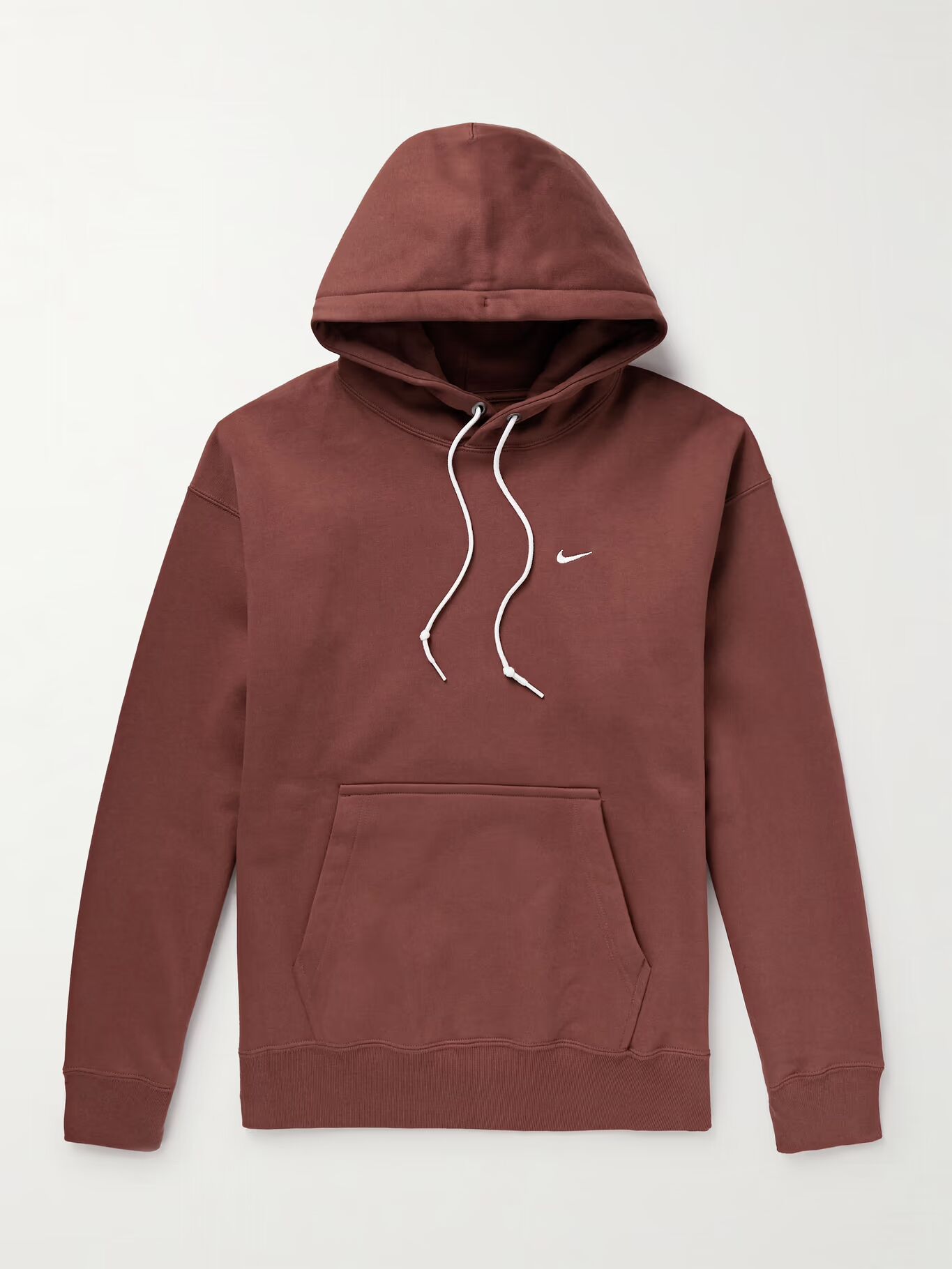 

Толстовка с капюшоном из хлопчатобумажной смеси с вышитым логотипом Solo Swoosh NIKE, коричневый