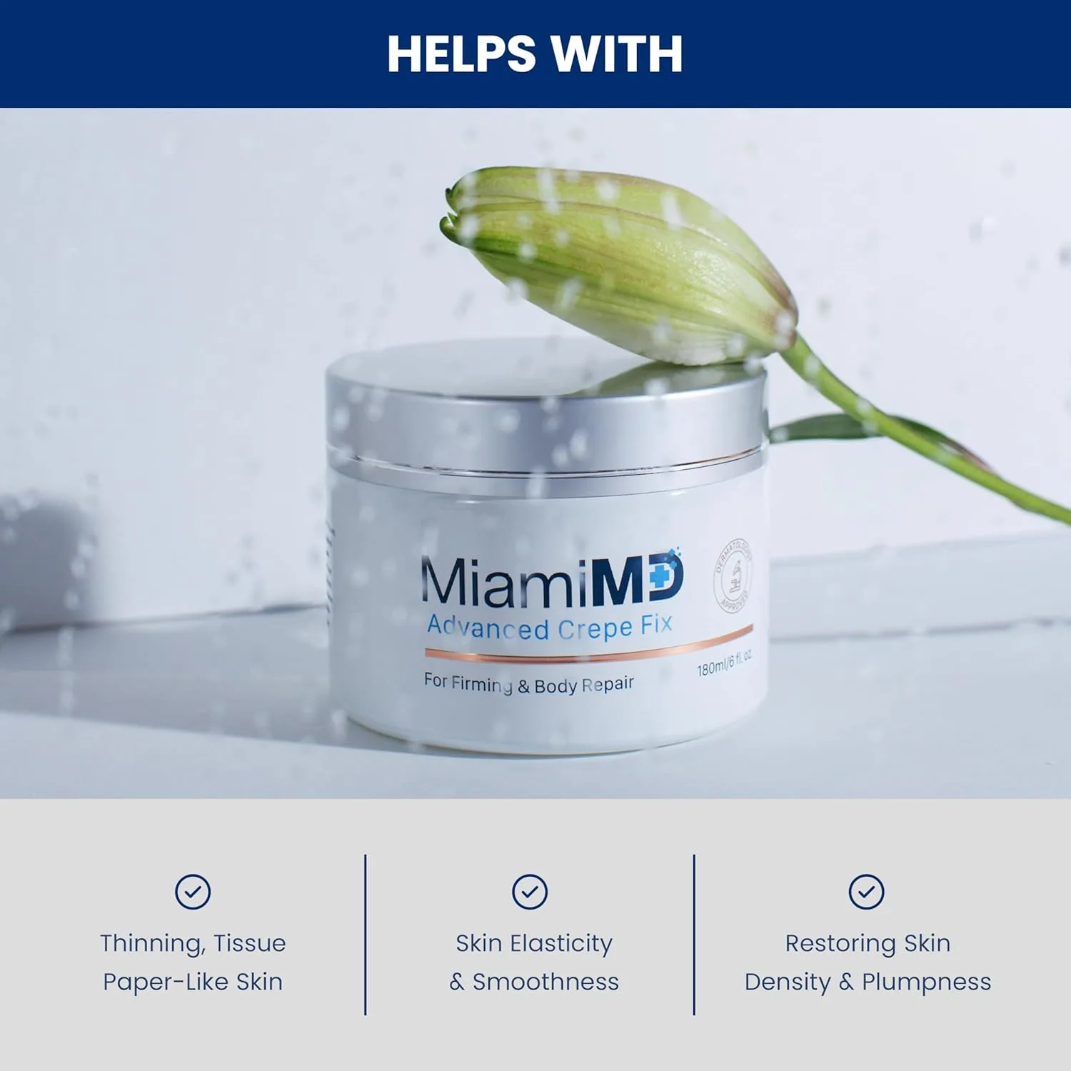 Крем для лица Miamimd — Miami MD Advanced Crepe Fix - антивозрастной для подтяжки и упругости для женщин, против, 180 мл — фото 4