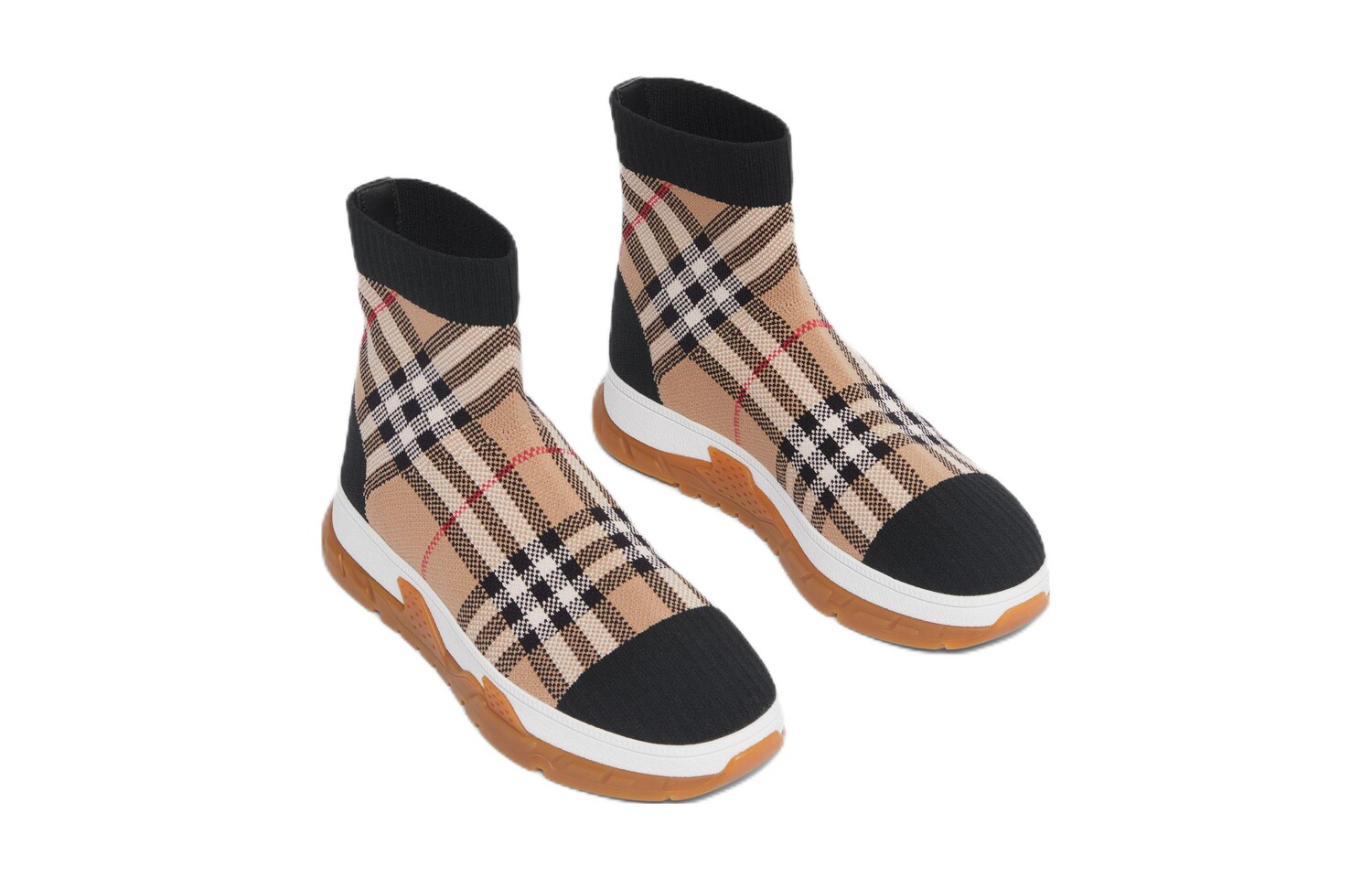 Кроссовки детские Burberry Union Sock, бежевый — фото 2