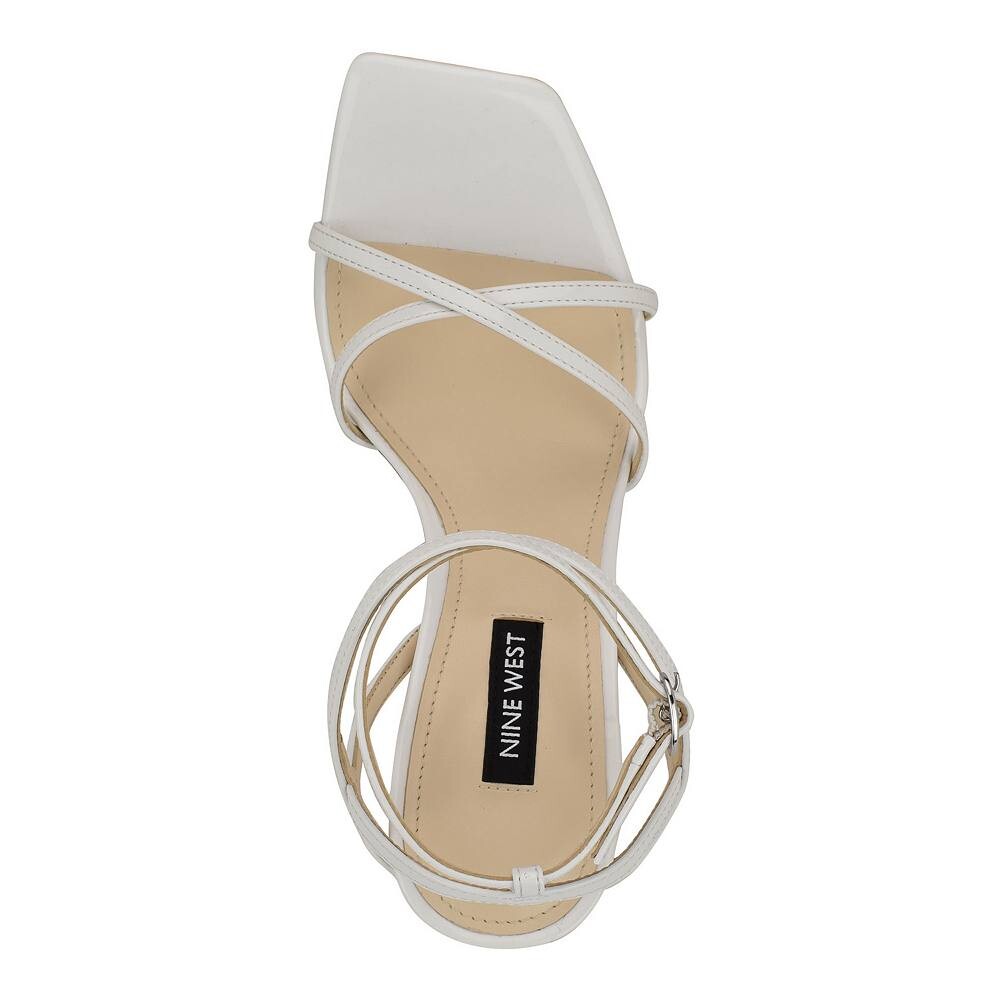 Женские босоножки на высоком каблуке Nine West Tidle, цвет Light Natural Patent — фото 4