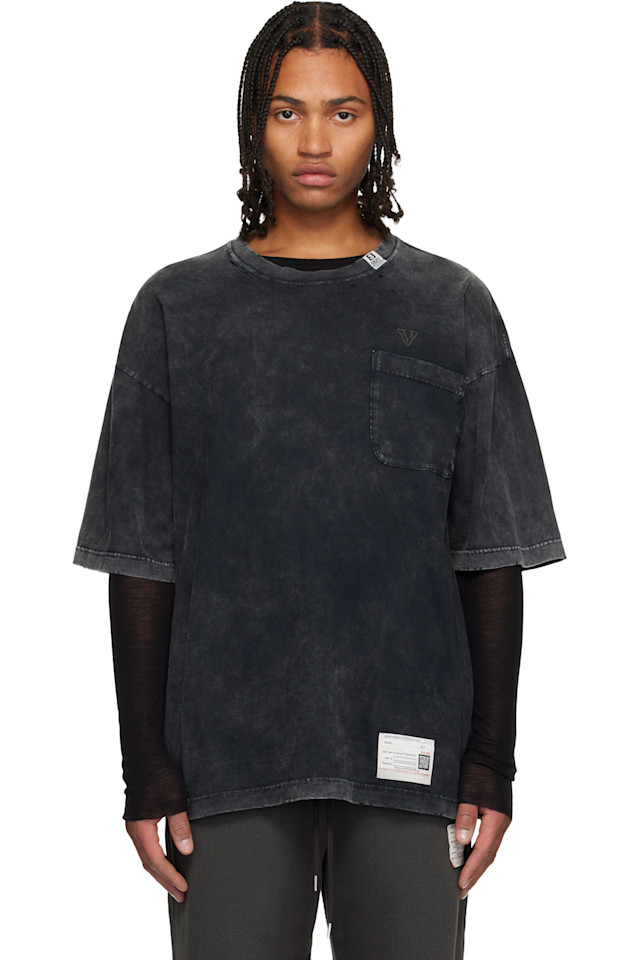 

Отбеленная футболка Maison Mihara Yasuhiro, черный