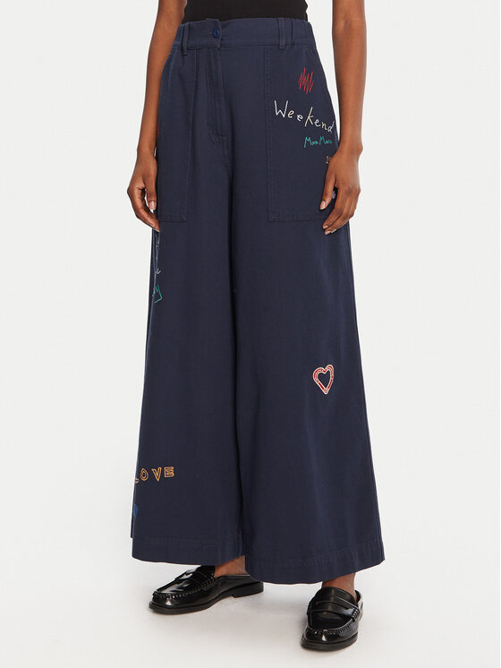 

Джинсы wide leg Lotus 2525136011 Weekend Max Mara, синий
