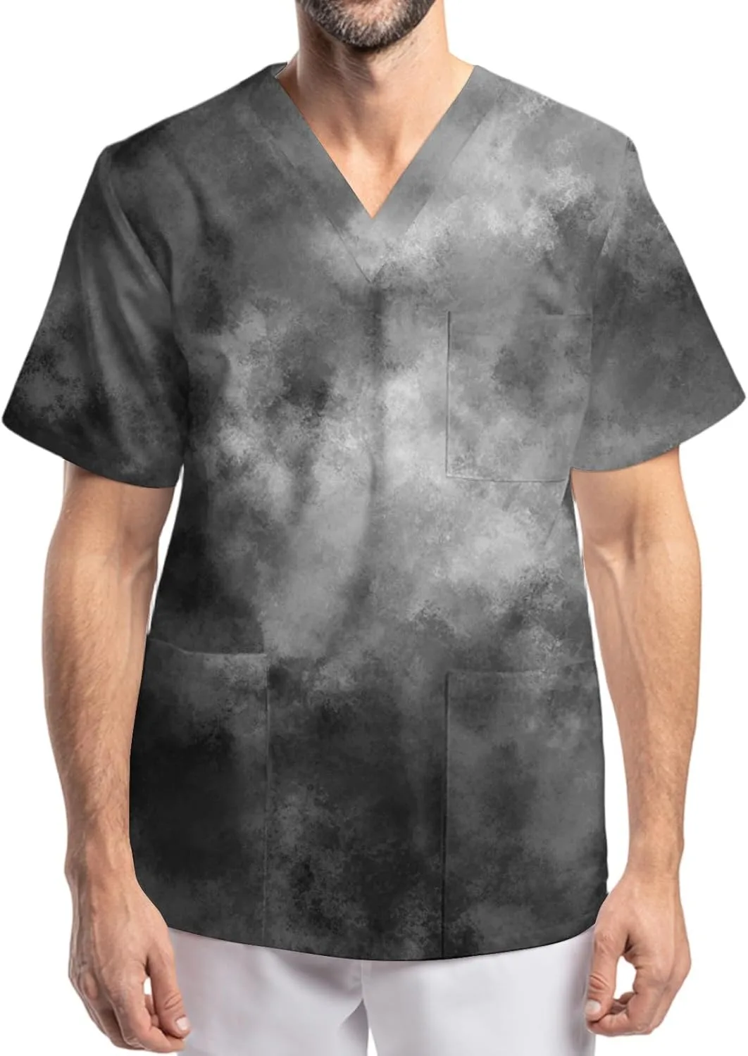 

Мужская футболка с принтом тай-дай и карманами WENKOMG1