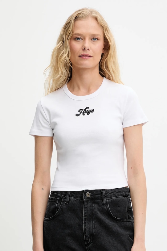 

Футболка из хлопка delanor_2 HUGO, белый