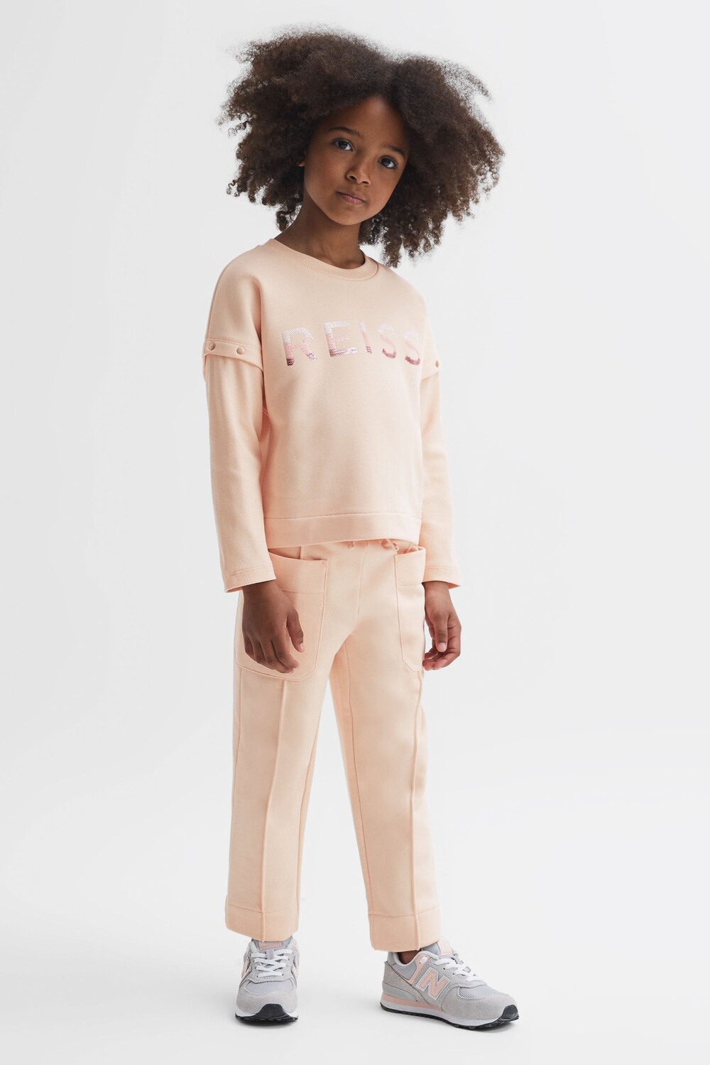 

Свитер etta с пайетками Reiss, розовый