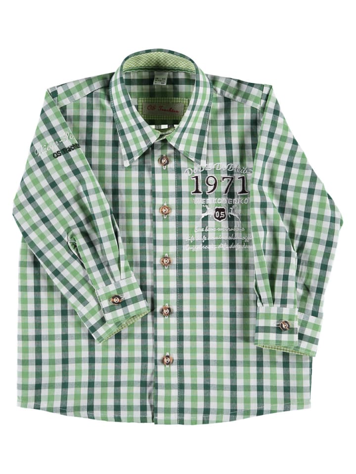 

Детская традиционная рубашка Trayor темно-зеленого цвета OS-Trachten