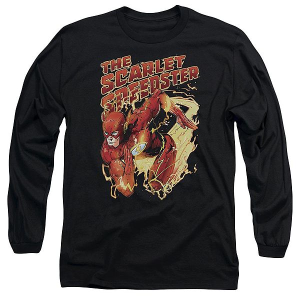 

Футболка с длинным рукавом adult justice league of america scarlet speedster Licensed Character