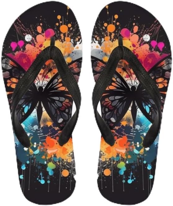 

Сандалии Semiouray Men Hawaii с геометрическим дизайном, легкие вьетнамки, Рождественские с Санта-Клаусом, унисекс, ортопедические пляжные шлепанцы, Rainbow Splash Butterfly