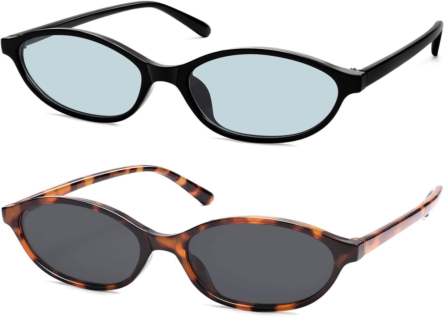 

Ретро-солнцезащитные очки «кошачий глаз» овальной формы для женщин, модные узкие солнцезащитные очки в стиле Y2k, дизайнерские солнцезащитные очки AR82253 HERJOUR, B12 Black/Blue+tortoise/Grey