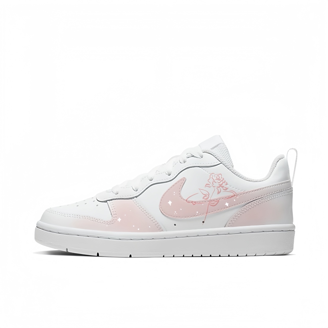 

Детские скейтерские кроссовки Court Borough для младших школьников Nike, белый/розовый