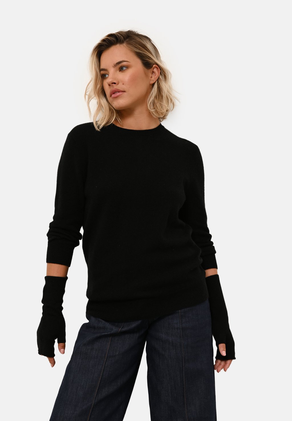 

Кардиган COL ROND DOS Just Cashmere, черный